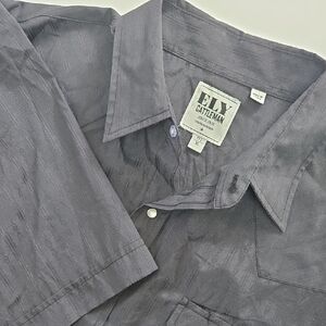 ELY‎ Cattleman Men's XL Black Western Pearl Snap Shirt 17.5 Short Sleeve USA